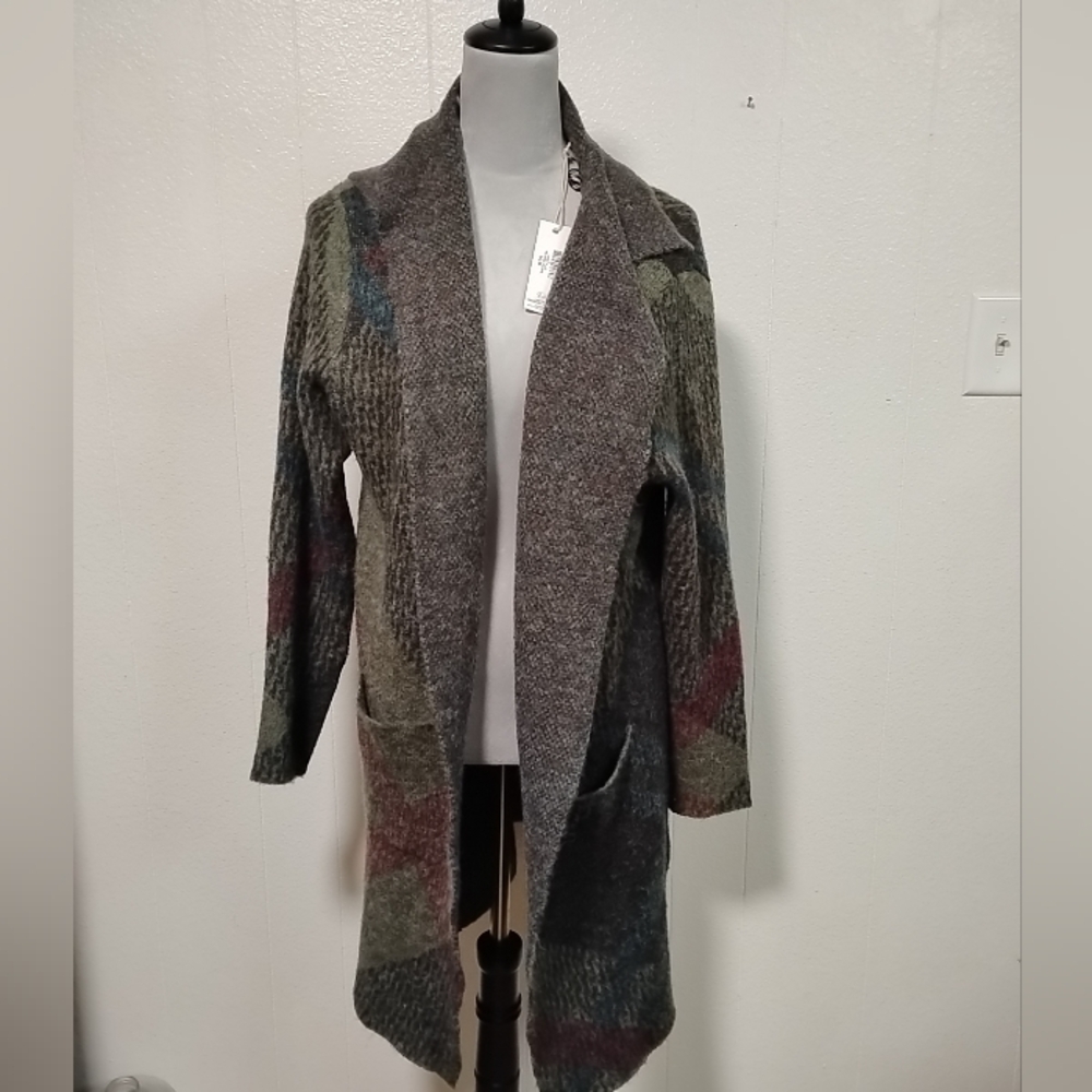 Bass Pro Shops Women's Earthy Knit Cardigan Natural Reflections Longline Large